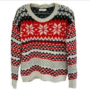 Abercrombie & Fitch Crew Neck Fair Isle Sweater Medium Christmas Soft
